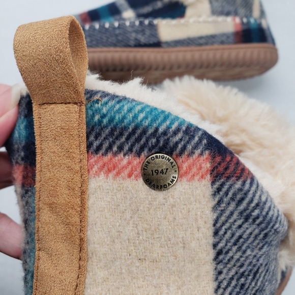 Dearfoams Alpine Moritz Bootie House Slippers Womens 9 Cream Plaid - Picture 16 of 16